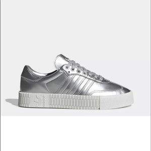 Adidas Sambarose Metallic Platform Sneakers